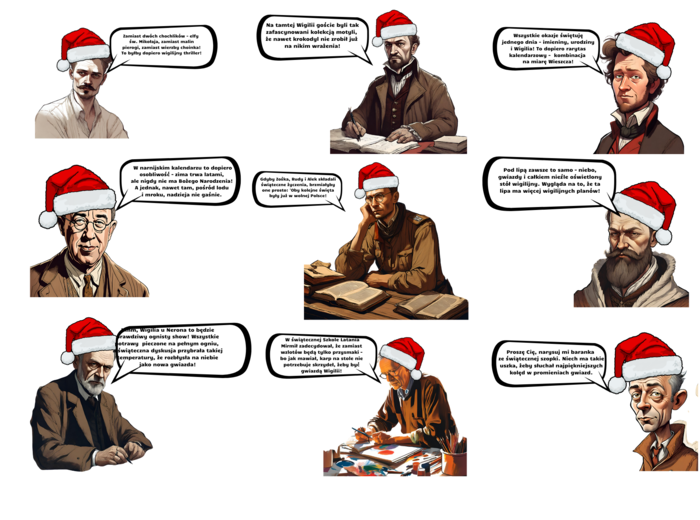 Świąteczna gra/gazetka literacka "I kto to mówi?" autorzy o lekturach klas 4-8