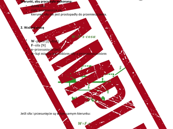 Notatka + zadania: Praca i energia