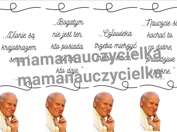 Dzień Papieski - zakładki z Janem Pawłem II