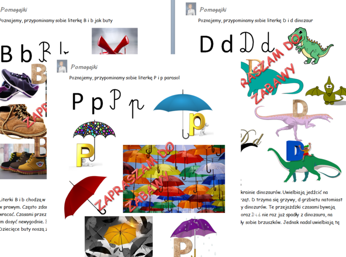 Literki B,b,D,d,P,p zabawa - koncentracja, dysleksja