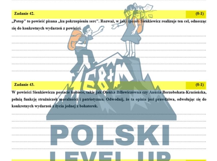 Pakiet 3 testów z pozytywizmu: Lalka, Potop, Zbrodnia i kara_Polski Level Up