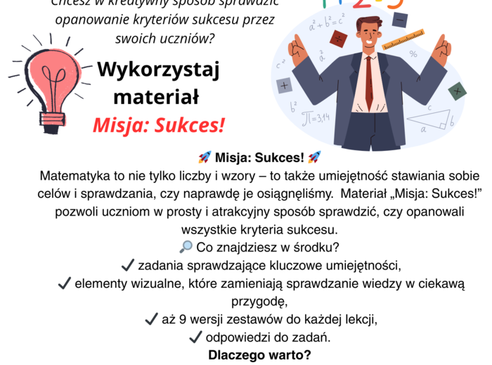 Misja: Sukces! – sprawdzenie kryteriów sukcesu z matematyki, WSiP, kl. 4 – Dział 5