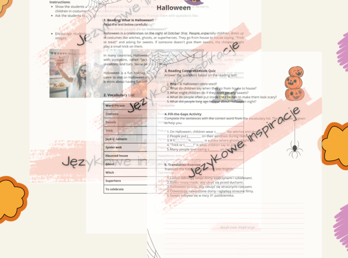 Halloween Karty Pracy A2-B1