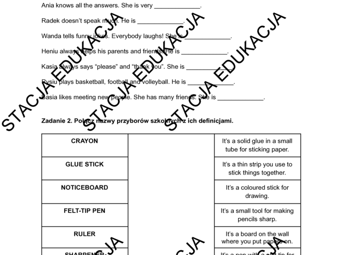 Brainy 4 Unit 2 – Powtórka do sprawdzianu z kluczem odpowiedzi