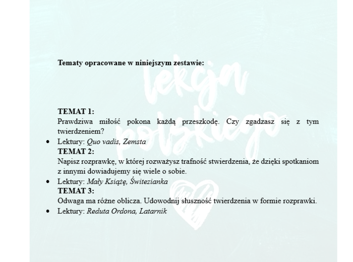 ROZWIJANA ROZPRAWKA pomoc dla uczniów klas 7-8