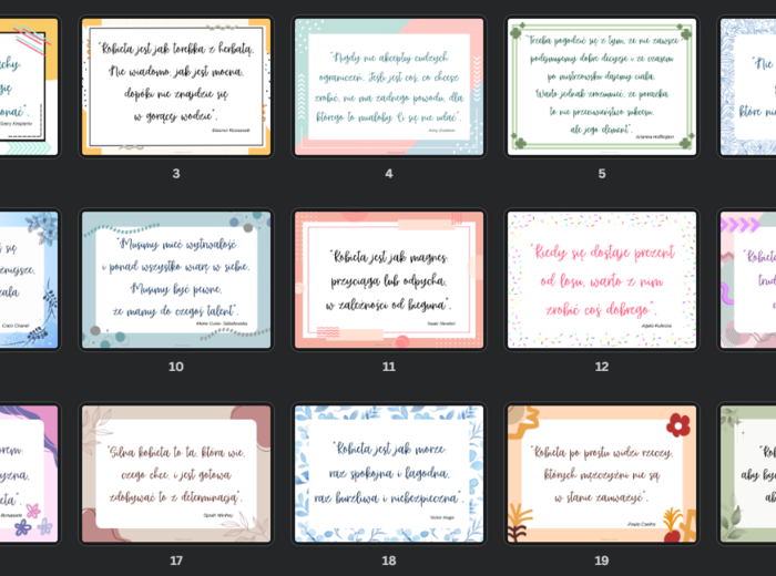 Plakaty z cytatami - Dzień Kobiet