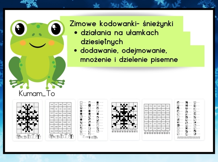 Kodowanie- działania na ułamkach dziesiętnych
