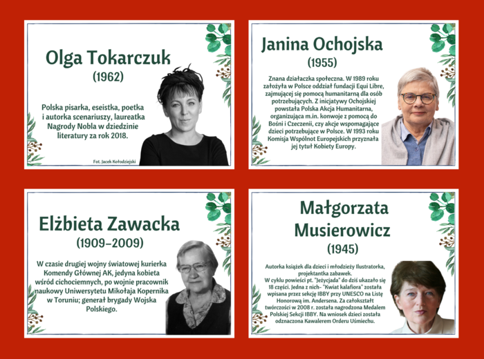 DZIEŃ KOBIET – – gazetka – SŁAWNE POLKI – biblioteka – świetlica – 24 strony – wersja 4