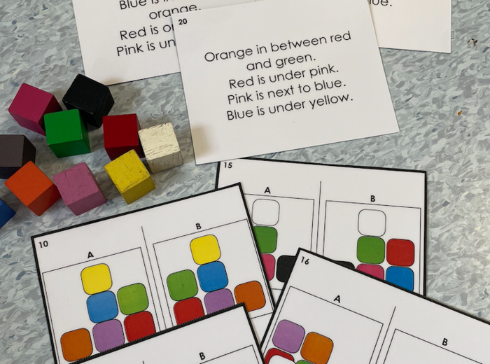 Karty zadań: prepositions & colours