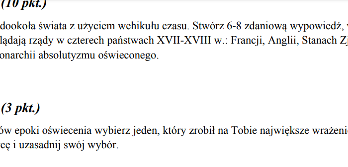 Sprawdzian - Od absolutyzmu do republiki