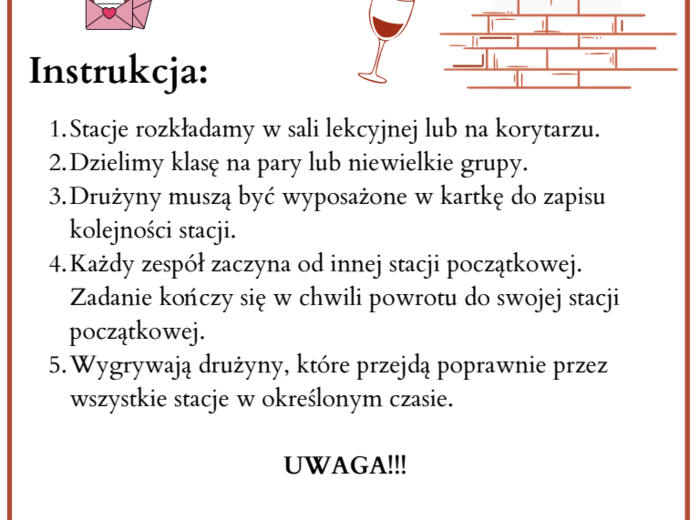 "Zemsta" - zapętlone stacje zadaniowe (lekcja w ruchu)