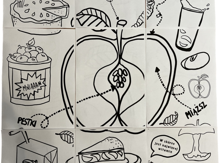 Dzień Jabłka - kolorowanka a4, Kolorowanka XL 9 części gratis