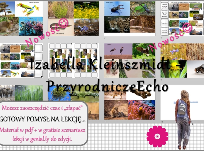 Pomysł na lekcję/karta pracy/stacje zadaniowe/notatki/ materiał do lekcji do tematu „Organizm a środowisko” w pdf. W gratisie niekomercyjny scenariusz lekcji/pomysł na lekcję w programie genial.ly do edycji. Na podstawie wydawnictwa Nowa Era. Biologia 8.