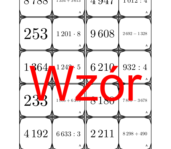 Domino - Arytmetyka do 10000 | matematyka