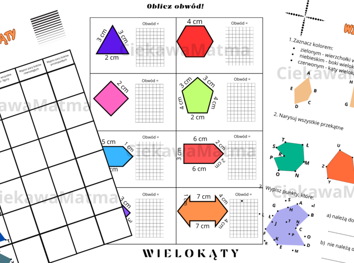 Wielokąty w akcji – kreatywne karty pracy do geometrii!