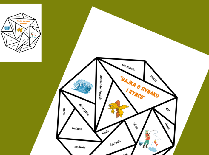 BAJKA O RYBAKU I RYBCE – układanka – puzzle – egzamin – powtórka