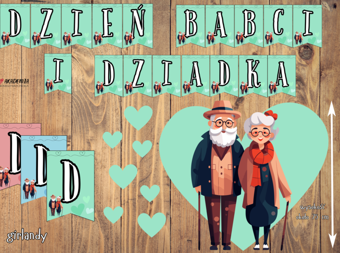 DZIEŃ BABCI I DZIADKA - ZESTAW DEKORACJI