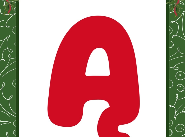 GIRLANDA świąteczna – cały alfabet, cyfry, znaki specjalne