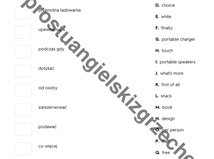 English Class A2 - Unit 2 - testy