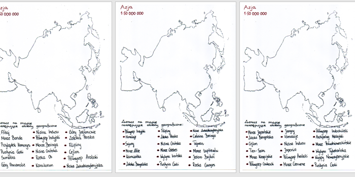AZJA OBIEKTY GEOGRAFICZNE + MAPA KONTUROWA