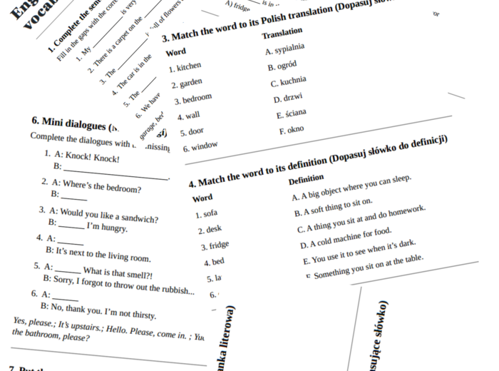 English Class A1 – Unit 3 – vocabulary revision