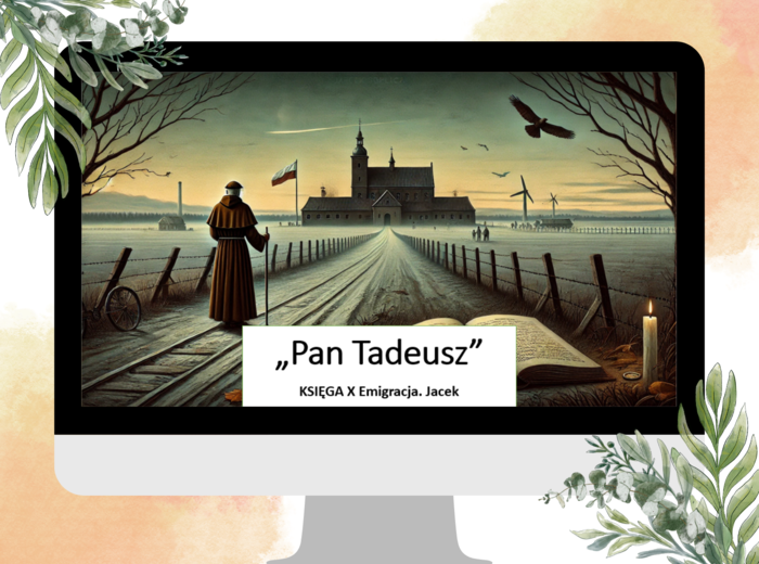 Prezentacja - księga X "Pan Tadeusz" Adam Mickiewicz - Emigracja. Jacek - egzamin ósmoklasisty, romantyzm