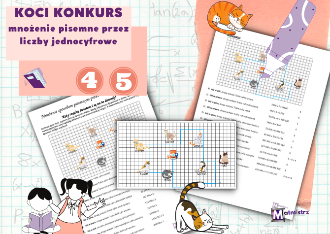 Mnożenie sposobem pisemnym przez liczby jednocyfrowe -koci konkurs