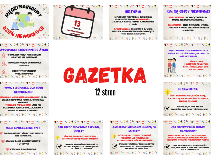 Międzynarodowy Dzień Niewidomych /13 listopada - GAZETKA