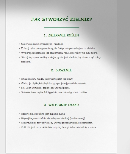 Zielnik klasowy lub szkolny