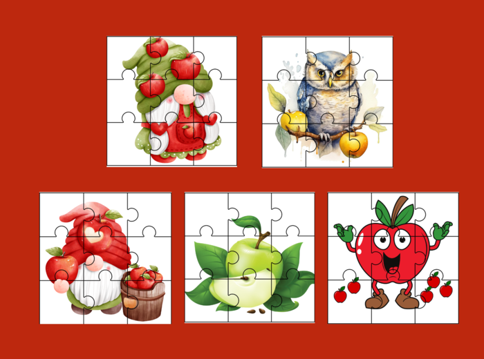 DZIEŃ JABŁKA – puzzle - 15 szt.