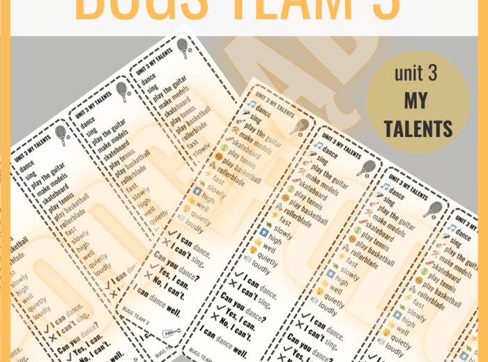 Bugs Team 3 unit 3 MY TALENTS - zakładki do książki