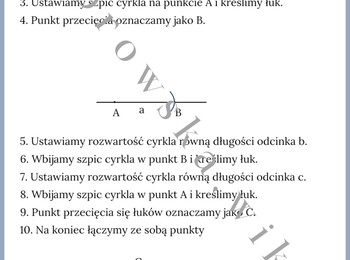 Konstruowanie trójkątów - notatka