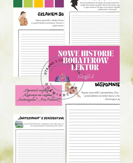 Nowe historie bohaterów lektur szkolnych- zeszyt do kreatywnego pisania, część 2