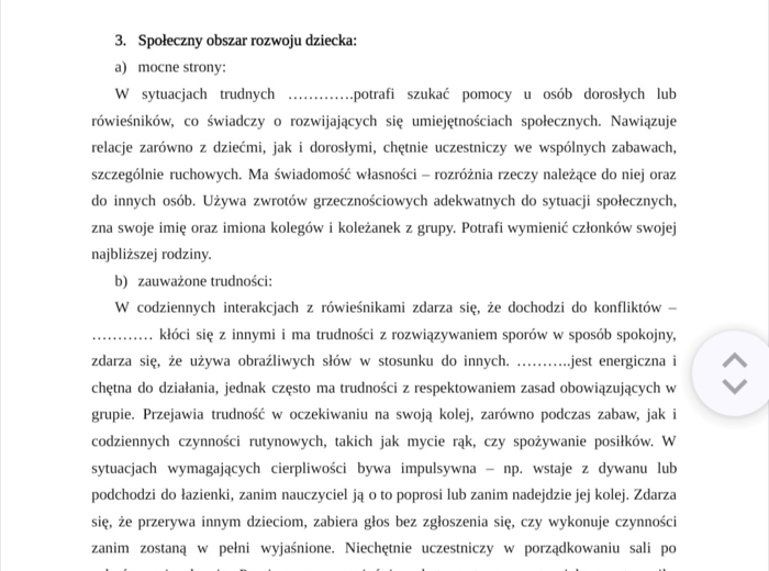 Obserwacja dziecka 3 letniego