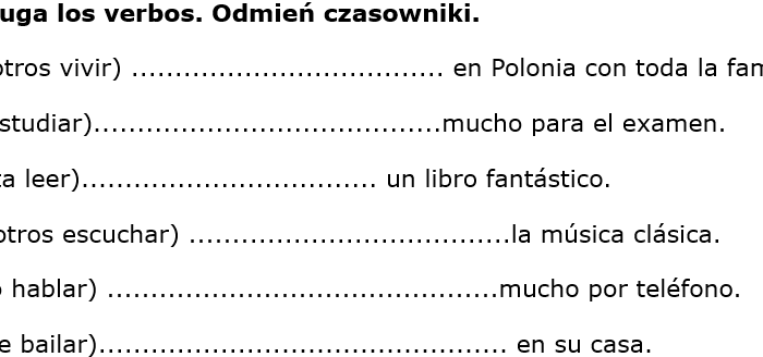 Odmiana czasowników - czas teraźniejszy