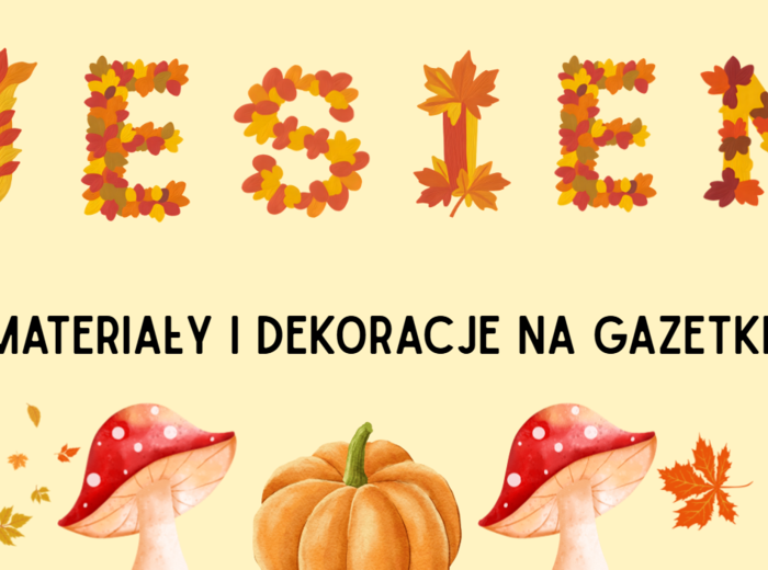 Jesień - dekoracje i materiały na gazetkę przedszkole + kolorowanki