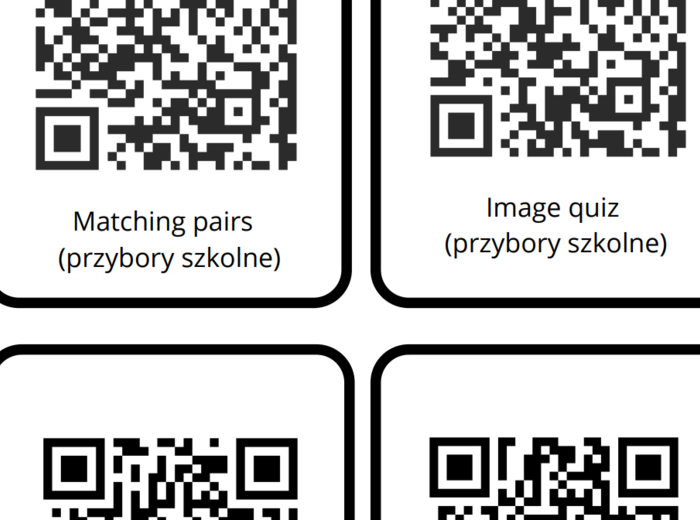 Super Heroes 1 - Unit 1 - Time for school - przybory szkolne + kolory - kody QR Wordwall