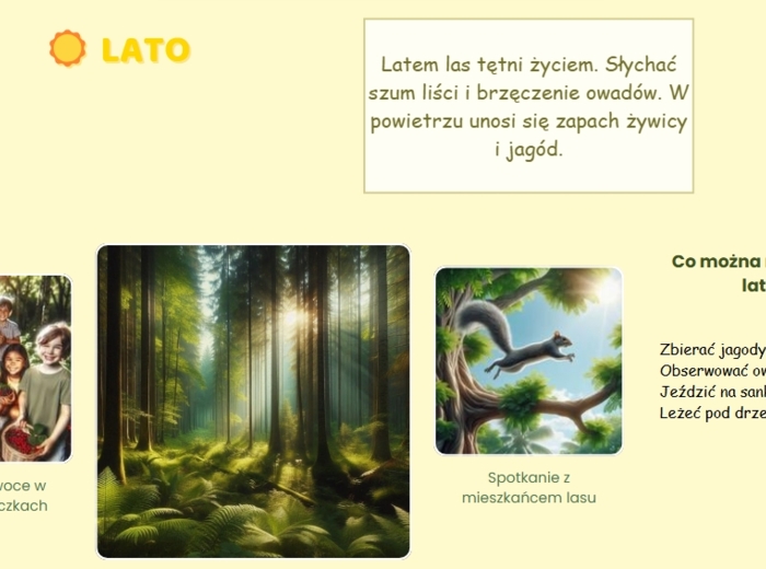 Las w 4 porach roku. Prezentacja.