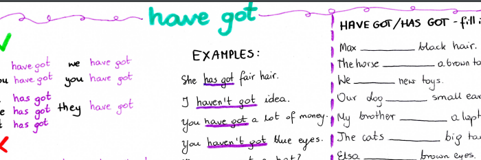 Notatka z ćwiczeniami - have got