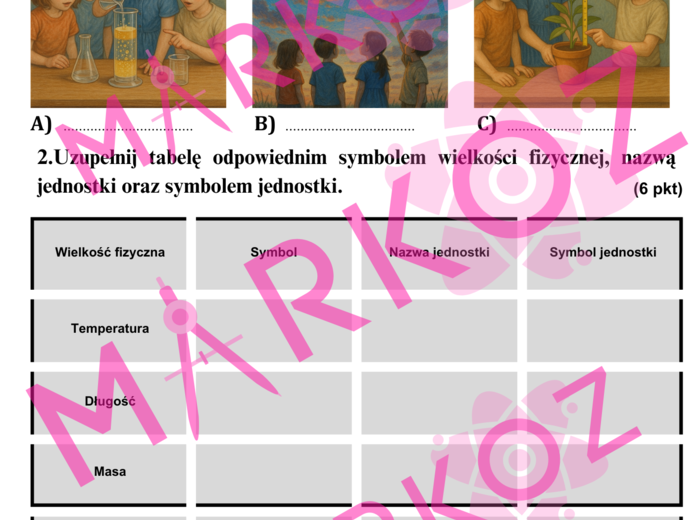 Sprawdzian - obserwacje, pomiary i wielkości fizyczne