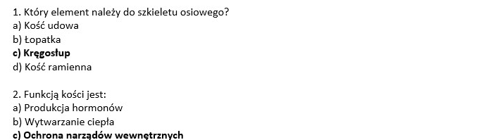 Test- układ ruchu człowieka