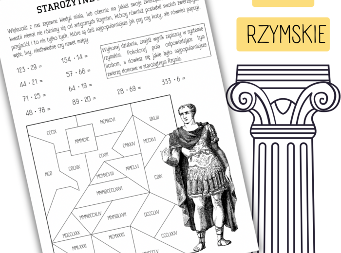 LICZBY RZYMSKIE - kolorowanka.