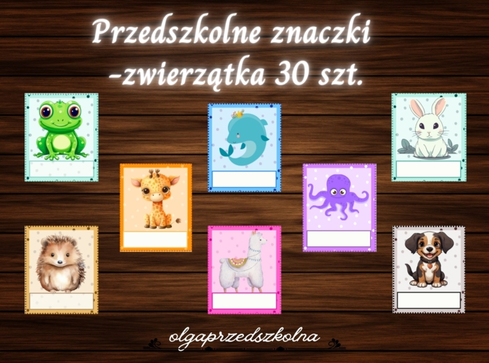 Znaczki przedszkolne - zwierzątka