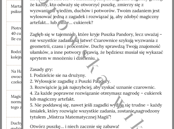 Hallowenowa Matematyczna Puszka Pandory