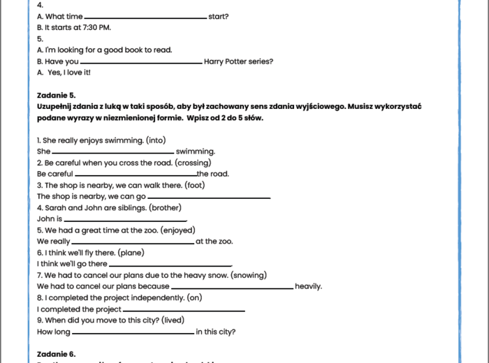 Powtórka do e8 angielski