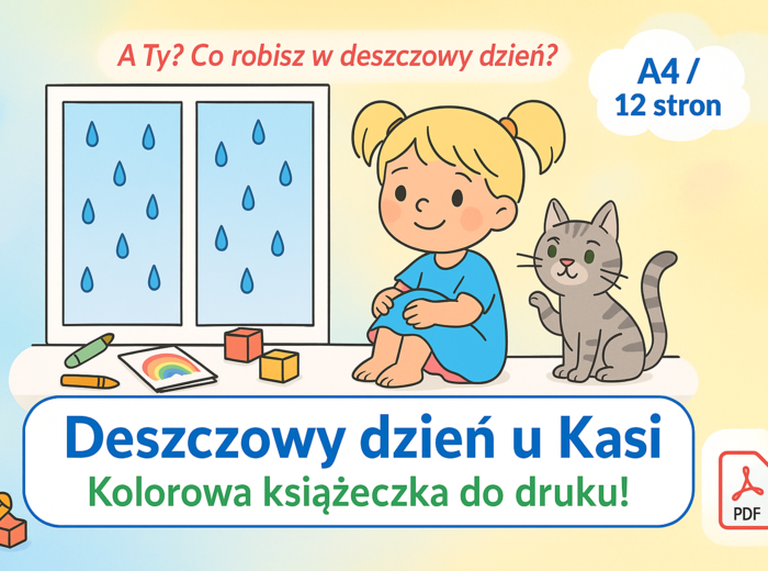 Książeczka obrazkowa "Deszczowy dzień u Kasi"