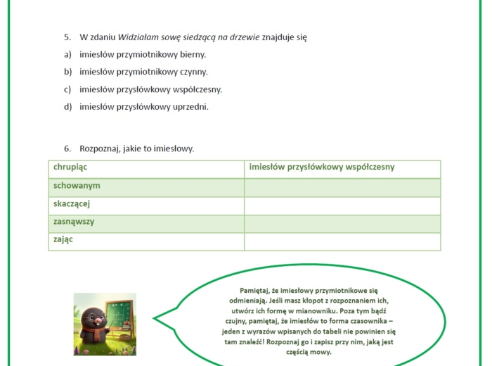 Imiesłowy - powtórz przed egzaminem