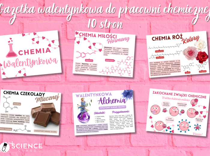 Gazetka walentynkowa do pracowni chemicznej