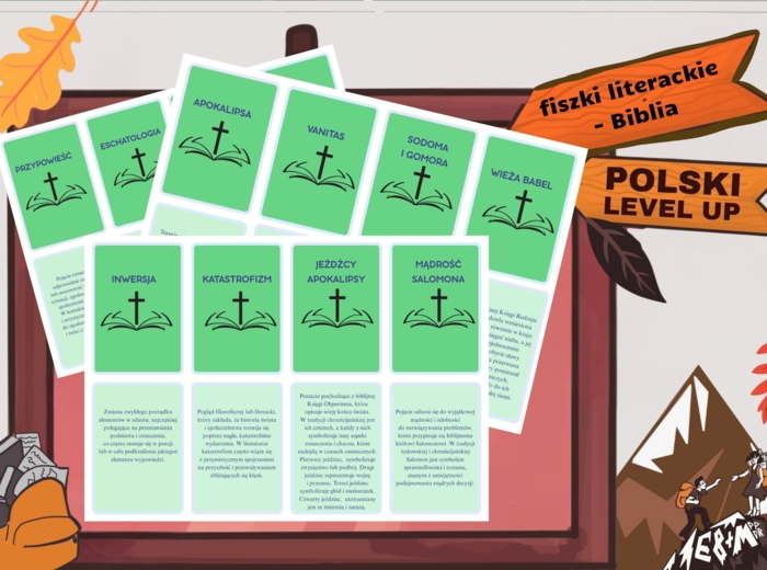 Fiszki literackie_Biblia_Polski Level Up