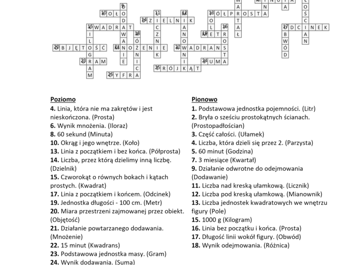 Krzyżówka „Na dobry start”